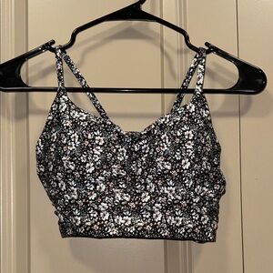 Floral Black Workout Top